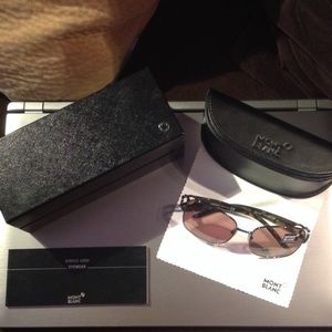AUTHENTIC! MONT BLANC SUNGLASSES 169S SILVER